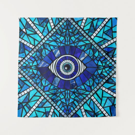 Evil Eye Amulet Mozaïek Kunst Wandkleed (Voorkant)