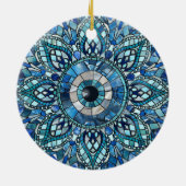 Evil Eye Amulet Mozaïek Mandala Art Keramisch Ornament (Achterkant)