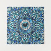 Evil Eye Amulet Mozaïek Mandala Art Wandkleed (Voorkant (horizontaal))