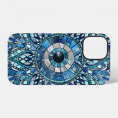 Evil Eye Amulet Mozaïek Mandala Kunst iPhone Hoesje (Achterkant horizontaal)