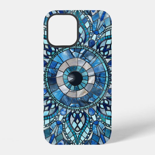 Evil Eye Amulet Mozaïek Mandala Kunst iPhone Hoesje (Achterkant)