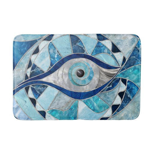 Evil Eye Amulet Mozaïek Minerale texturen Badmat (Voorkant)