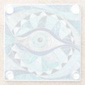 Evil Eye Amulet Mozaïek Minerale texturen Glazen Onderzetter (Achterkant)