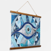 Evil Eye Amulet Mozaïek Minerale texturen Hangend Wandkleed (Gebogen)