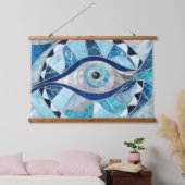 Evil Eye Amulet Mozaïek Minerale texturen Hangend Wandkleed (Slaapkamer)