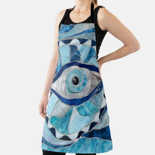 Evil Eye Amulet Mozaïek Minerale texturen Schort (Insitu)