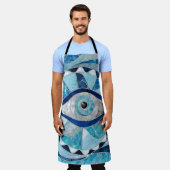 Evil Eye Amulet Mozaïek Minerale texturen Schort (Gedragen)