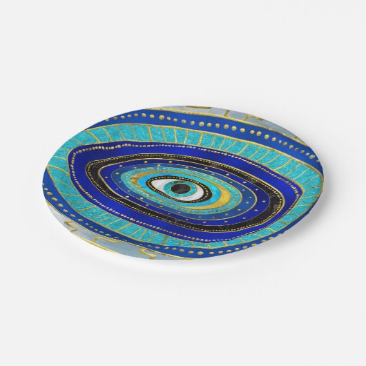 Evil Eye Amulet Ornament Papieren Bordje (Gekanteld)