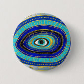Evil Eye Amulet Ornament Ronde Button 5,7 Cm (Voorkant)