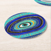 Evil Eye Amulet Ornament Ronde Kartonnen Onderzetter (Gebogen)
