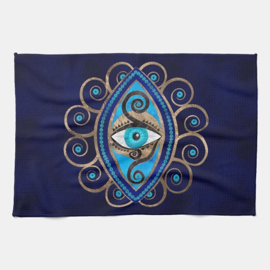 Evil Eye Amulet Ornament Theedoek (Horizontaal)