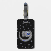 Evil Eye Amulet - Owl on the moon Bagagelabel (Achterkant verticaal)