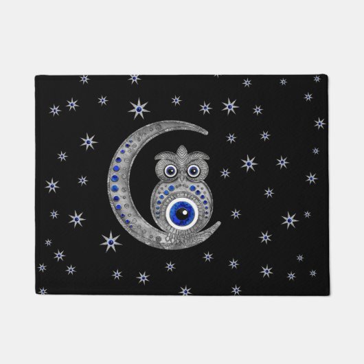 Evil Eye Amulet - Owl on the moon Deurmat (Voorkant)