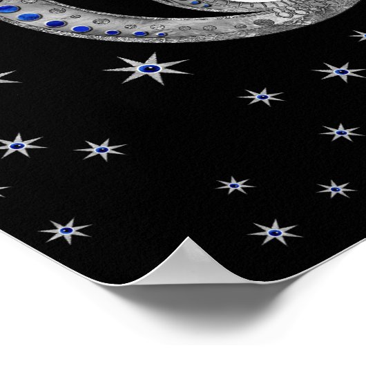 Evil Eye Amulet - Owl on the moon Poster (Hoek)