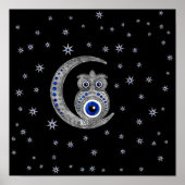 Evil Eye Amulet - Owl on the moon Poster (Voorkant)