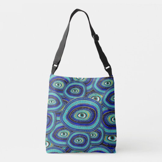 Evil Eye Amulet Patroon Crossbody Tas (Achterkant)