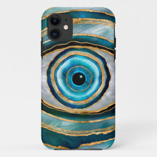 Evil Eye Amulet Waterverf kralen en goud Case-Mate iPhone Case