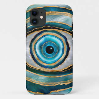 Evil Eye Amulet Waterverf kralen en goud Case-Mate iPhone Case