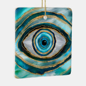 Evil Eye Amulet Waterverf marbles en goud Keramisch Ornament (Rechts)