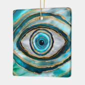 Evil Eye Amulet Waterverf marbles en goud Keramisch Ornament (Links)