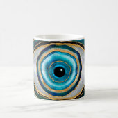 Evil Eye Amulet Waterverf marbles en goud Koffiemok (Center)