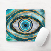 Evil Eye Amulet Waterverf marbles en goud Muismat (Met muis)