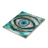 Evil Eye Amulet Waterverf marbles en goud Tegeltje (Zijkant)