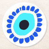 Evil Eye Ancient Grieks Lucky Symbol Ronde Kartonnen Onderzetter (Voorkant)