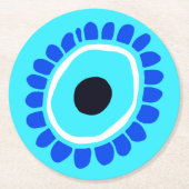 Evil Eye Ancient Grieks Lucky Symbol Ronde Kartonnen Onderzetter (Voorkant)