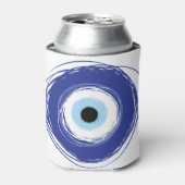 Evil Eye Artistic Blue Grieks Blikjeskoeler (Blikje Voorkant)