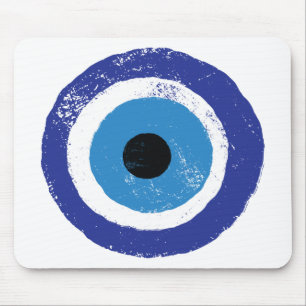 Evil Eye Artistic Blue Grieks Muismat
