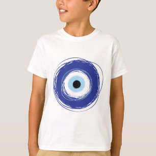 Evil Eye Artistic Blue Grieks T-shirt