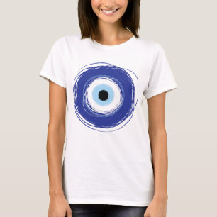 Evil Eye Artistic Blue Grieks T-shirt