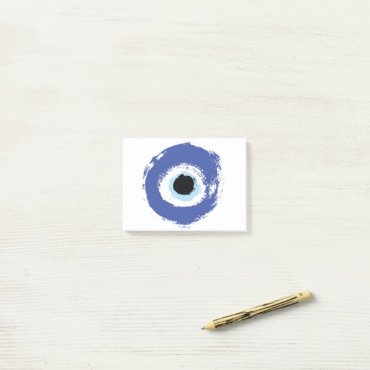 Evil Eye Artistic Blue Post-it® Notes (Op bureau)