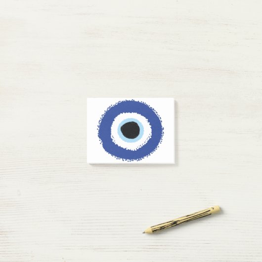 Evil Eye Artistic Blue Post-it® Notes (Op bureau)
