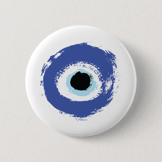 Evil Eye Artistic Blue Ronde Button 5,7 Cm (Voorkant)