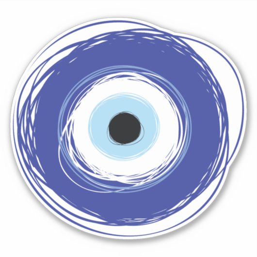 Evil Eye Artistic Blue Sticker (Voorkant)