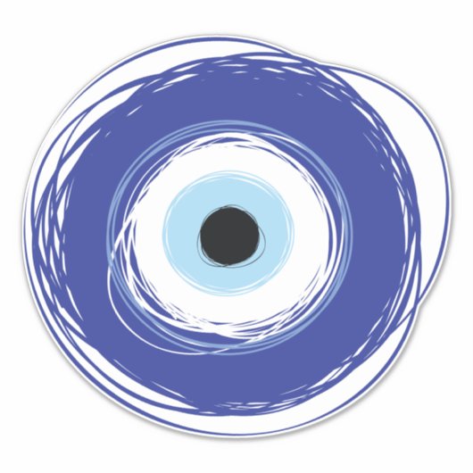 Evil Eye Artistic Blue Sticker (Voorkant)