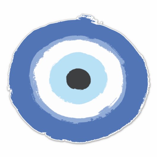 Evil Eye Artistic Blue Sticker (Voorkant)