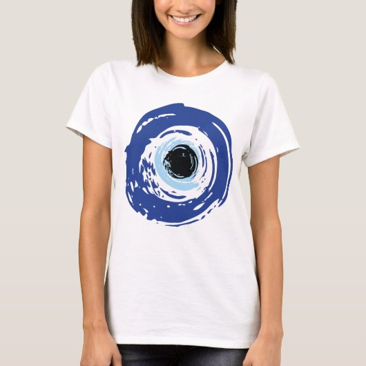 Evil Eye Artistic Blue T-shirt (Voorkant)
