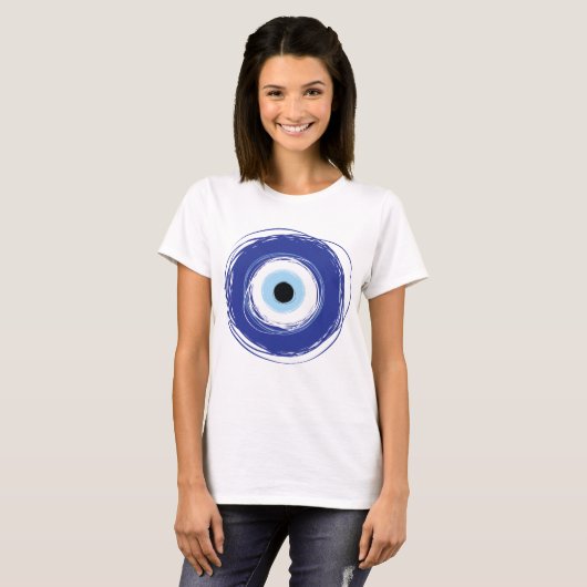 Evil Eye Artistic Blue T-shirt (Voorkant volledig)