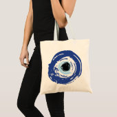 Evil Eye Artistic Blue Tote Bag (Voorkant (product))