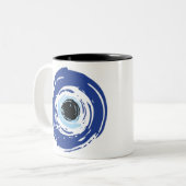 Evil Eye Artistic Blue Tweekleurige Koffiemok (Voorkant links)