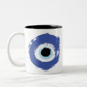 Evil Eye Artistic Blue Tweekleurige Koffiemok (Links)