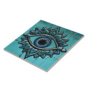Evil Eye Blauw Grieks Mati Tegeltje (Zijkant)