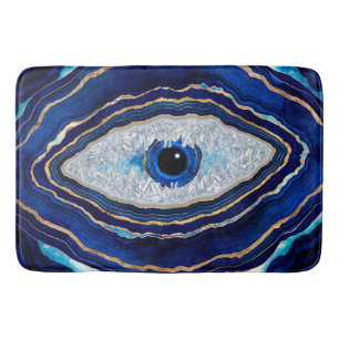 Evil Eye Blue Agate Geode Ditital Art Badmat