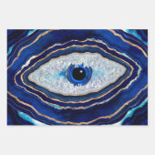Evil Eye Blue Agate Geode Ditital Art Inpakpapier Vel (Voorkant 2)