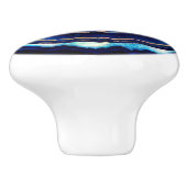 Evil Eye Blue Agate Geode Ditital Art Keramische Knop (Zijkant)