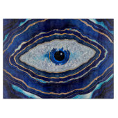 Evil Eye Blue Agate Geode Ditital Art Snijplank (Voorkant)