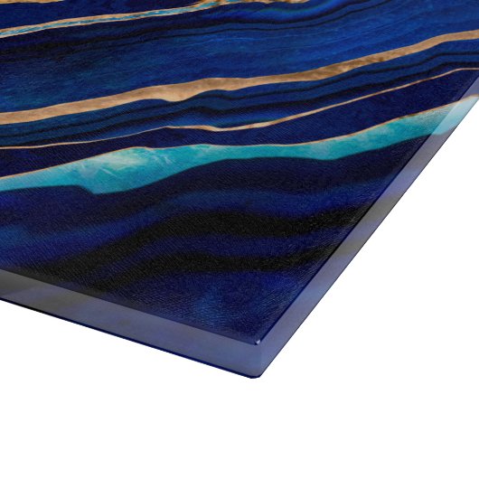 Evil Eye Blue Agate Geode Ditital Art Snijplank (Hoek)